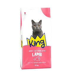 King - King Kuzulu ve Pirinçli Yetişkin Kedi Maması 15 Kg 