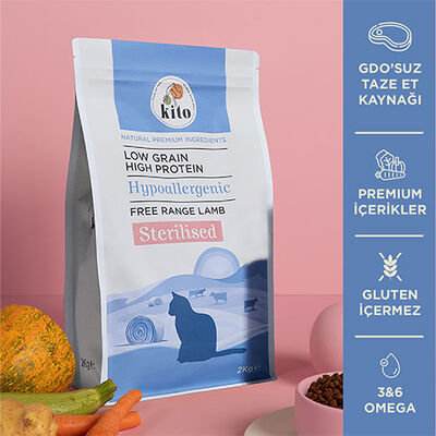 Kito Doğal Besi Kuzu Etli Kısır Kedi Maması 2 Kg 