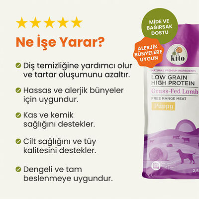 Kito Doğal Besi Kuzu Etli Yavru Köpek Maması 2,5 Kg 