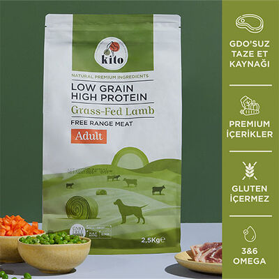 Kito Doğal Besi Kuzu Etli Yetişkin Köpek Maması 2,5 Kg 