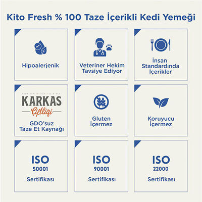 Kito Fresh Tavuk Etli Hipoalerjenik Taze Kedi Yemeği 80 Gr 