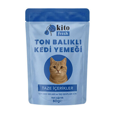 Kito Fresh Ton Balıklı Hipoalerjenik Taze Kedi Yemeği 80 Gr 