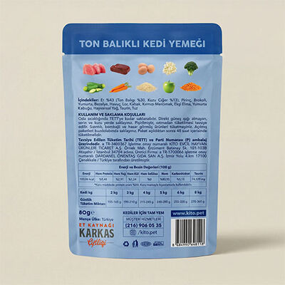 Kito Fresh Ton Balıklı Hipoalerjenik Taze Kedi Yemeği 80 Gr 