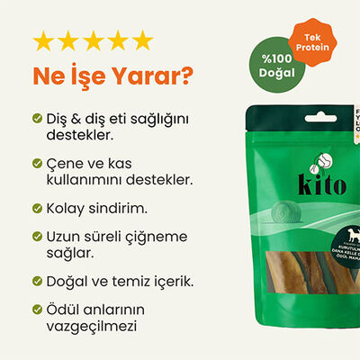 Kito Kurutulmuş Dana Kelle Derisi Köpek Ödülü 100 Gr 