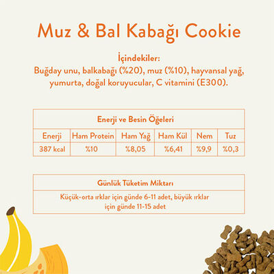 Kito Muz ve Balkabaklı Köpek Ödül Kurabiyesi 150 Gr 