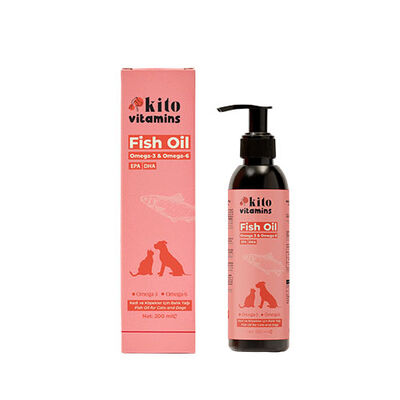 Kito Vitamins Balık Yağı Tüy Dökülme Karşıtı Kedi ve Köpek Takviyesi 200 ml 