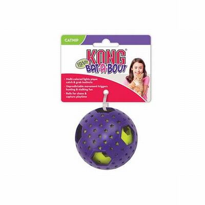 Kong Bat-A-Bout Kedi Otlu Işıklı ve Hareketli Top Kedi Oyuncağı 
