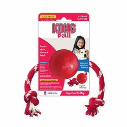 KONG - Kong İpli Kauçuk Top Köpek Oyuncağı Small 6,5 Cm 