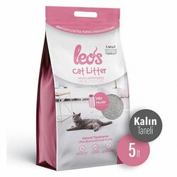 Leos - Leos Cat Litter Baby Powder Kokulu Kalın Taneli Kedi Kumu 5 Lt 