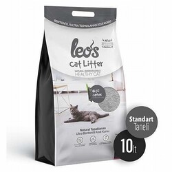 Leos - Leos Cat Litter Grey Aktif Karbonlu Bentonit Kedi Kumu 10 Lt 