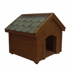 Leos - Leos Koyu Kahverengi Ahşap Köpek Kulübesi Medium 