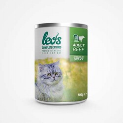 Leos - Leos Sığır Parça Etli Soslu Yetişkin Kedi Konservesi 24 Adet 400 Gr 
