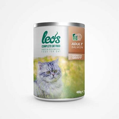 Leos Somon Parça Etli Soslu Yetişkin Kedi Konservesi 12 Adet 400 Gr 