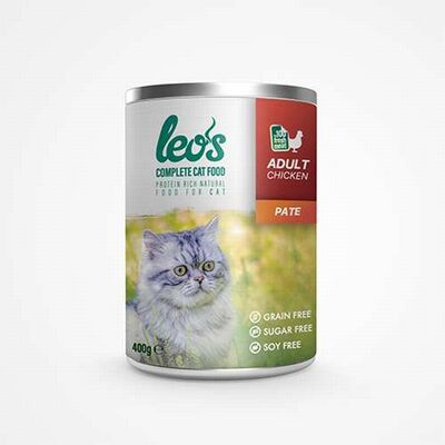Leos Tavuk Etli Pate Yetişkin Kedi Konservesi 6 Adet 400 Gr 
