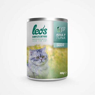 Leos Ton Balıklı Parça Etli Soslu Yetişkin Kedi Konservesi 12 Adet 400 Gr 
