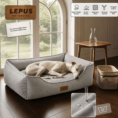 Lepus Dolce Premium Kedi ve Köpek Yatağı Açık Gri Large 