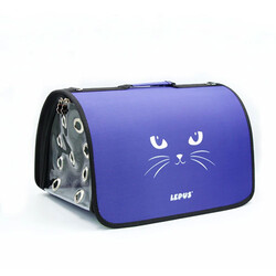 Lepus - Lepus Fly Bag Kedi Desenli Taşıma Çantası Lila 25x40x25 Cm 