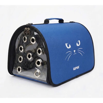 Lepus Fly Bag Kedi Desenli Taşıma Çantası Mavi 25x40x25 Cm 