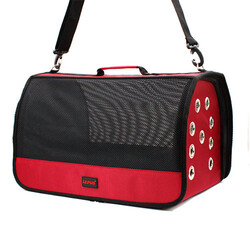 Lepus - Lepus Kedi Köpek Çantası Mesh Bag Kırmızı 28x45x28 Cm 