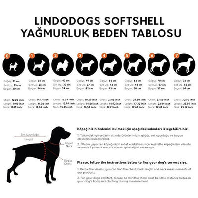 Lindodogs Aqua Black Polarlı Köpek Yağmurluğu Beden 5 