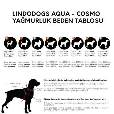 Lindodogs Aqua Kapüşonlu Köpek Yağmurluğu Beden 6 