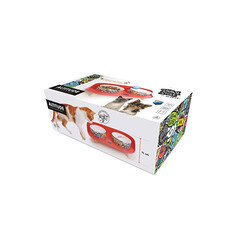 M-Pets Altitude Urban Style Standlı İkili Kedi ve Köpek Mama ve Su Kabı Kırmızı 450 Ml - Thumbnail