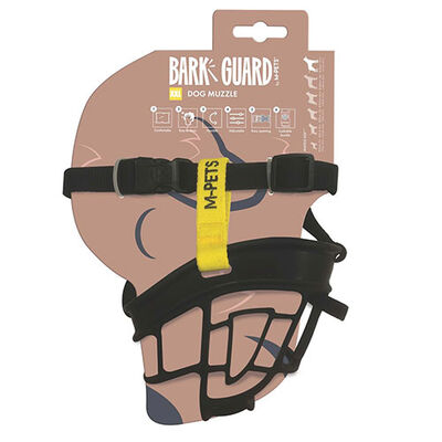 M-Pets Bark Guard Köpek Ağızlığı Sarı Siyah XXL 22x19x9 Cm 