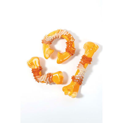 M-Pets Carnivore Ring Bone Pastırma Aromalı Kemik Köpek Oyuncağı Sarı Small 17,8x4,9x4 Cm 