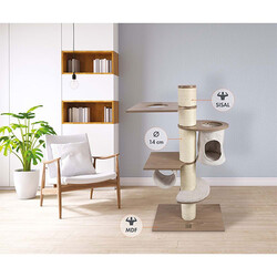 M-Pets Catelite Leonardo Tırmalama Tahtalı Kedi Ağacı 68x40x127 Cm - Thumbnail