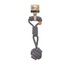 M-Pets - M-Pets Çekmeli Örgü Top Köpek Oyuncağı Gri 36 Cm 