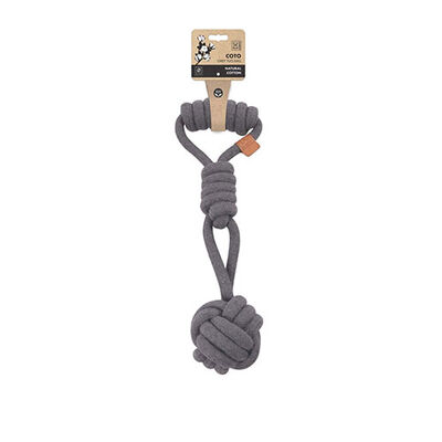 M-Pets Çekmeli Örgü Top Köpek Oyuncağı Gri 36 Cm 