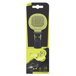 M-Pets - M-Pets Click & Groom Basmalı Masaj Uçlu Kedi ve Köpek Fırçası Small 8 x 6,5 x 5 cm 