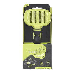 M-Pets - M-Pets Click Groom Temizleme Düğmeli Masaj Uçlu Kedi ve Köpek Tarağı 19,2x9x5,5 Cm 