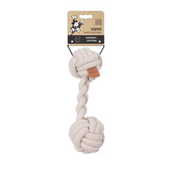 M-Pets - M-Pets Coto Beyaz Duo Ball Örgü Köpek Oyuncağı 28 Cm 