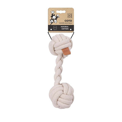 M-Pets Coto Beyaz Duo Ball Örgü Köpek Oyuncağı 28 Cm 