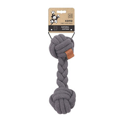M-Pets - M-Pets Coto Gri Duo Ball Örgü Köpek Oyuncağı 28 Cm 