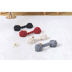 M-Pets Coto Gri Duo Ball Örgü Köpek Oyuncağı 28 Cm - Thumbnail