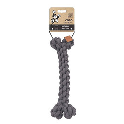 M-Pets - M-Pets Coto Örgü Kemik Köpek Oyuncağı Gri 30 Cm 