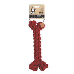 M-Pets - M-Pets Coto Örgü Kemik Köpek Oyuncağı Kırmızı 30 Cm 