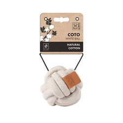 M-Pets - M-Pets Coto Örgü Top Köpek Oyuncağı Beyaz 9,5 Cm 
