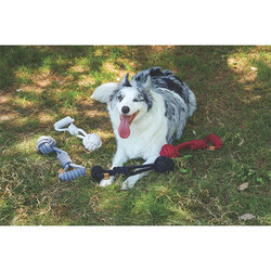 M-Pets Coto Red Tug Ball Örgü Köpek Oyuncağı 36 Cm - Thumbnail