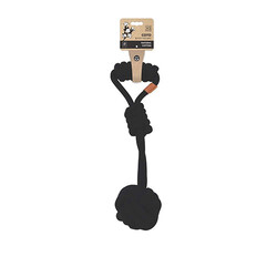 M-Pets - M-Pets Coto Tug Ball Örgü Köpek Oyuncağı Siyah 36 Cm 