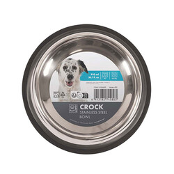 M-Pets - M-Pets Crock Paslanmaz Çelik Kedi ve Köpek Mama ve Su Kabı Large 25,5x5,4 Cm 910 Ml 
