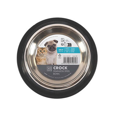 M-Pets Crock Paslanmaz Çelik Kedi ve Köpek Mama ve Su Kabı Medium 21,5x4,8 Cm 610 Ml 