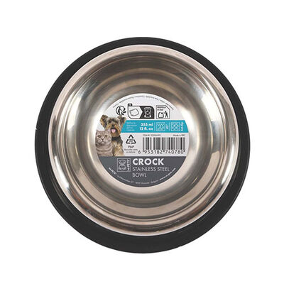 M-Pets Crock Paslanmaz Çelik Kedi ve Köpek Mama ve Su Kabı Small 17,5x44 Cm 355 Ml 