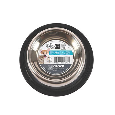 M-Pets Crock Paslanmaz Çelik Kedi ve Köpek Mama ve Su Kabı XS 15x3,5 Cm 180 Ml 