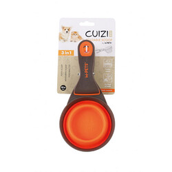 M-Pets - M-Pets Cuizi 3in1 Fonksiyonel Mama Ölçü Kabı Turuncu 237 Ml 