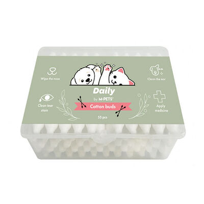 M-Pets Daily Kulak Burun Gözyaşı Temizleme Pamuğu 55'li 