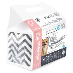 M-Pets - M-Pets Diapers Dişi Köpekler İçin Külot Bez XSmall 10 lu 26x34 Cm 