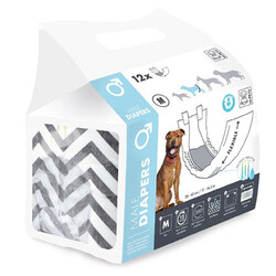 M-Pets - M-Pets Diapers Erkek Köpekler İçin Külot Bez Large 12 li 20x65 Cm 